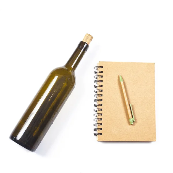 Text Book Wine Bottle Isolate — Stock Photo, Image