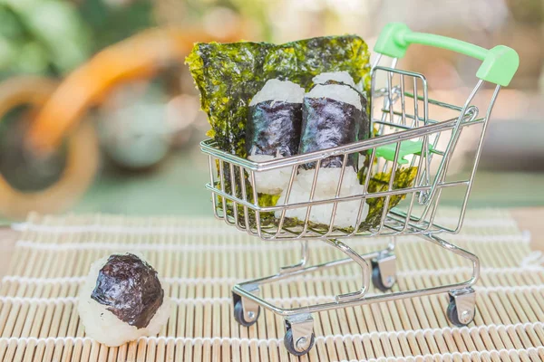 Reisbällchen Food Design Wagen Auf Holz — Stockfoto