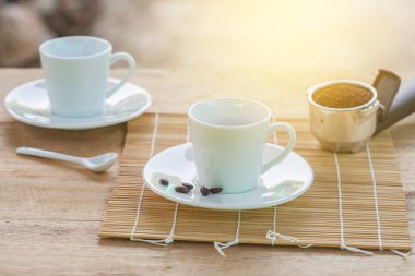 disk ve kahve kaşık kahve fincan