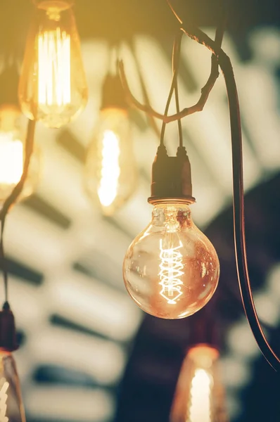 Illuminated Decoration Vintage Light Bulb — Stock Photo, Image