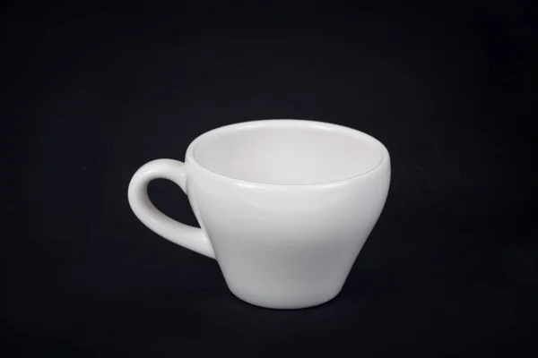 Tazza Caffè Bianco Sfondo Nero — Foto Stock