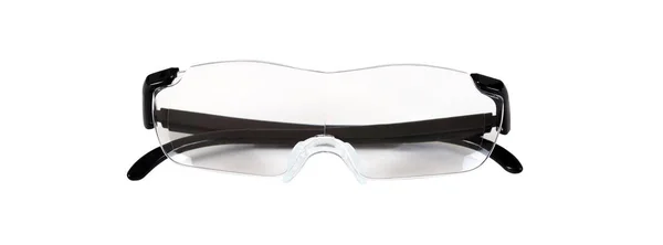 Lupa Óculos Fundo Branco Isolado — Fotografia de Stock