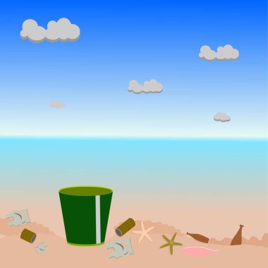 deniz plaj illüstrasyon vektör depo gözlerinde dışarı idin .