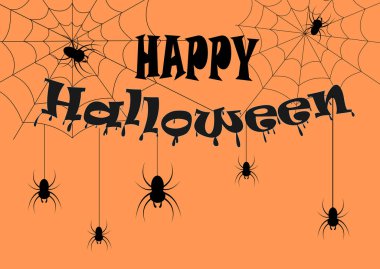 Mutlu Halloween metin set tasarımı için. İllüstrasyon vektör