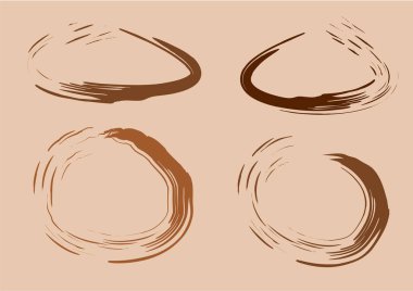 Suluboya kahve veya kahve leke engelliyor. Vektör çizim