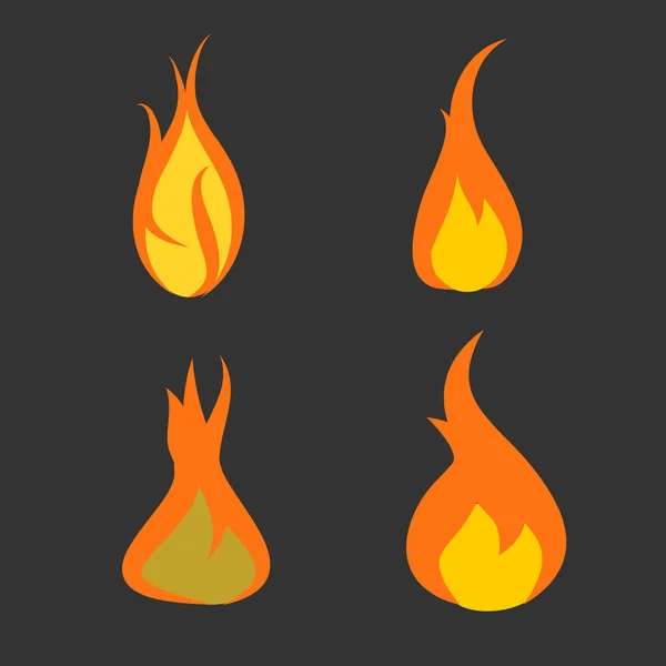 Illustration Fire Icon Design Black — Stock Vector