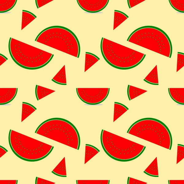 Frische Wassermelone Nahtlose Hintergrund Illustration — Stockvektor