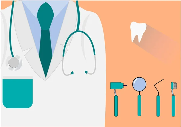 Concepto Odontológico Con Instrumentos Salud Dental Herramienta Odontológica Ilustración Vectorial — Archivo Imágenes Vectoriales