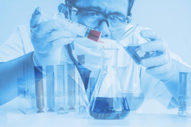 Çift Pozlama bilim laboratuvar araştırma Tüp, bilim kavramı ile.