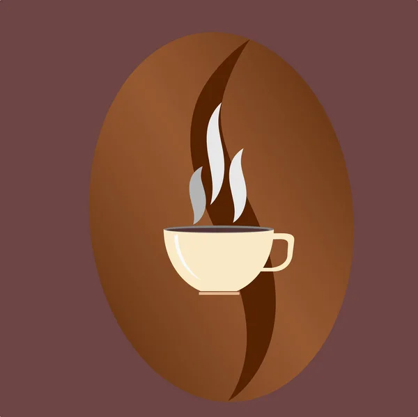 コーヒー カップ 豆様式のベクトルのロゴ — ストックベクタ