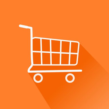 Alışveriş sepeti logo düz simge renk arka plan üzerinde. Vektör çizim.
