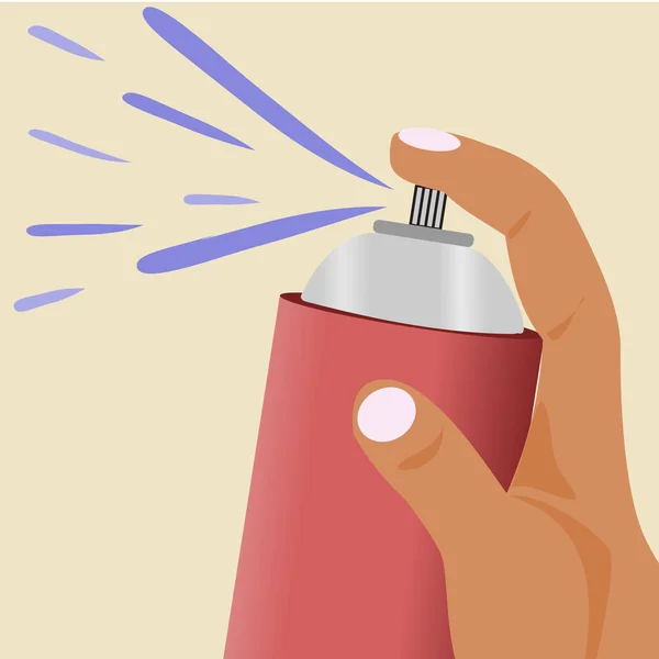 Hand Houden Een Spray Fles Zich Ontdoen Van Insecten Insecticiden — Stockvector