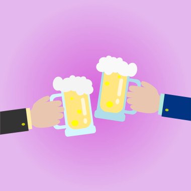 İş adamı kutlamak için bir meşrubat tutun ve iyi eğlenceler.