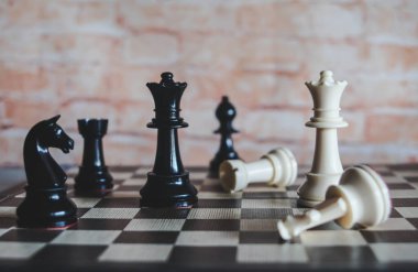 Satranç fikirleri ve iş stratejisi, iş planlayıcısı kavramı için oyun.