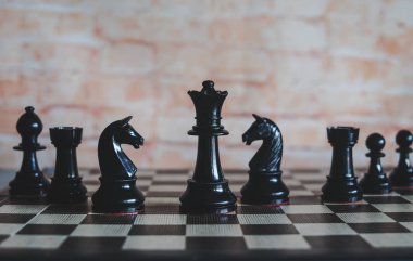 Satranç fikirleri ve iş stratejisi, iş planlayıcısı kavramı için oyun.