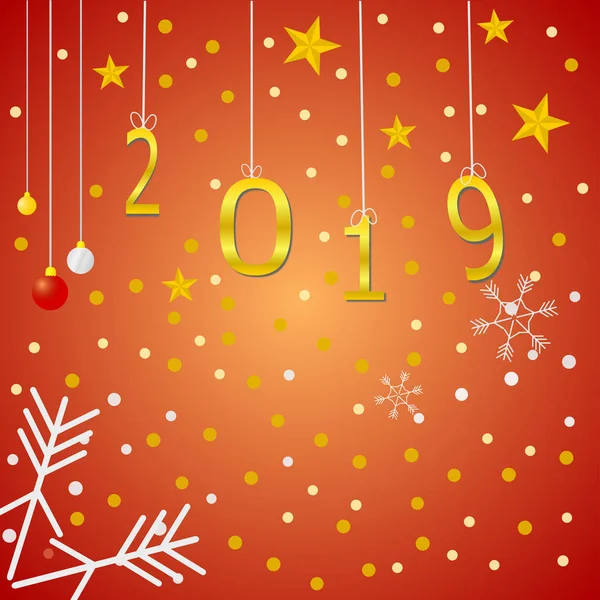 Feliz año nuevo 2019 y felicitaciones Fondo de la tarjeta . — Vector de stock