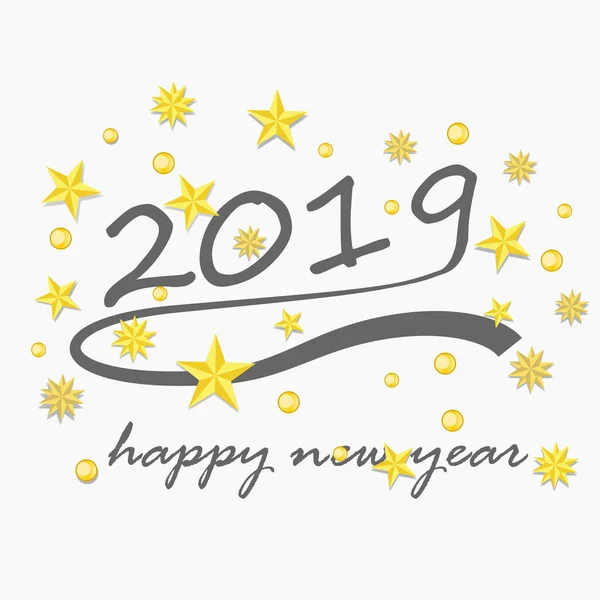 Gott nytt år 2019 och hälsningar kort bakgrund. — Stock vektor