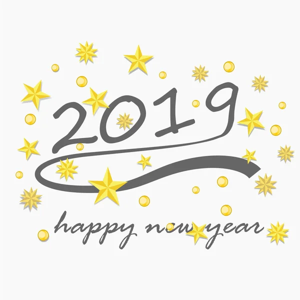 Feliz año nuevo 2019 y felicitaciones Fondo de la tarjeta . — Vector de stock