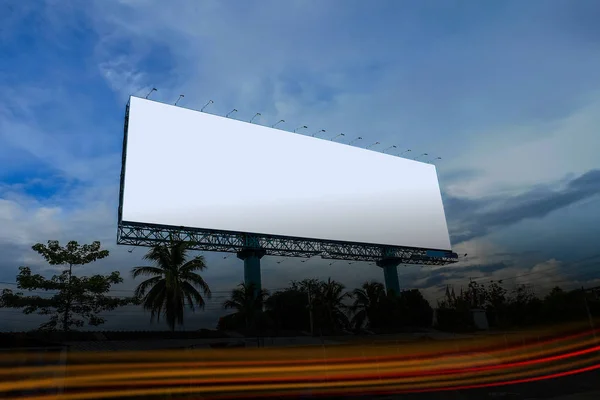 White Advertising Billboard Blue Sky — Stock Photo, Image