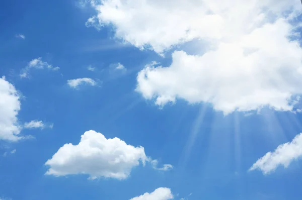 Sun Ray Light Blue Sky Nature Background — Stock Photo, Image