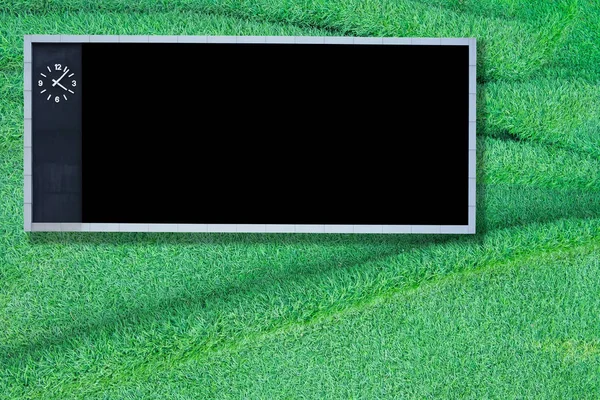 Tablero Puntuación Blanco Sobre Fondo Hierba Verde — Foto de Stock