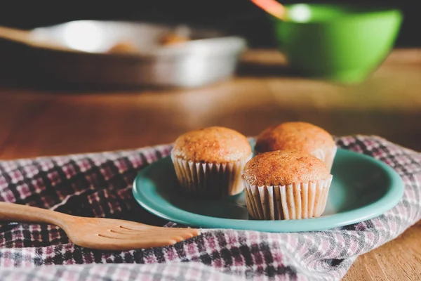 Boulangerie Gâteau Tasse Banane Fraîche Chaud Four Aliments Faits Maison — Photo