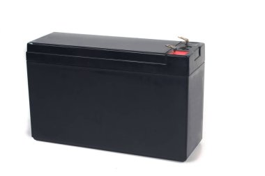 Şarj edilebilir ups pili veya kuru akü 12 volt arka plan üzerinde.