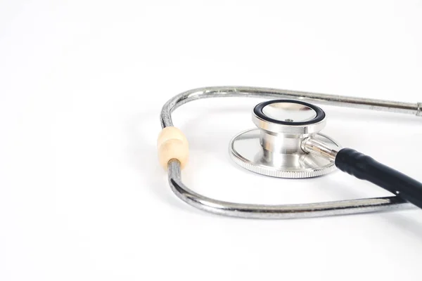 Stethoscoop Hulpprogramma Health Tafel Medische Accessoires Met Kopie Ruimte — Stockfoto
