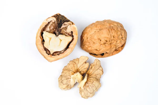 Dry Walnut isolated on white background,Food for health. — Stock Photo, Image