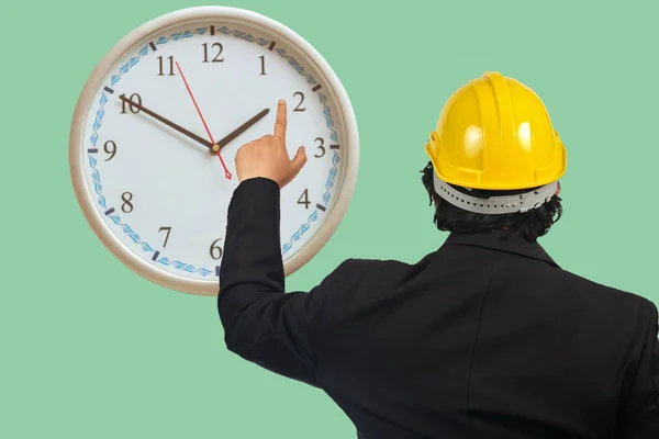 Hombre de negocios punto de reloj analógico, concepto de negocio . — Foto de Stock