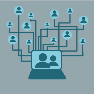 Sosyal ağ tasarımı. vektör illüstrasyon