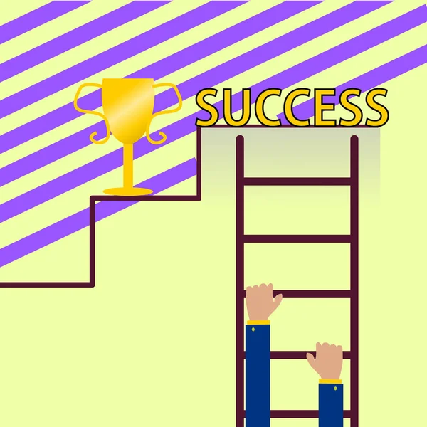 Zakenman klimmen trap naar succes doel. — Stockvector