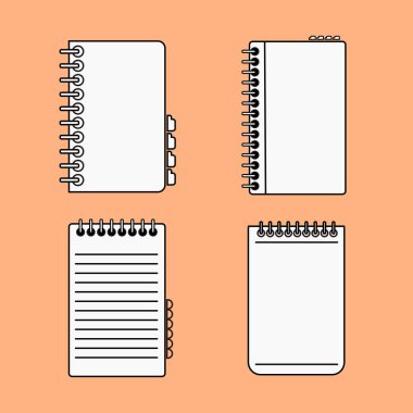 Defter spiral okul ince line.icon tasarım grubu.