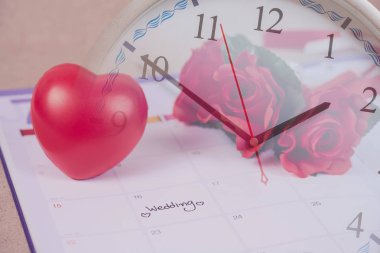 Takvim planlama ve kalp sig Hatırlatma Düğün günü için Zaman