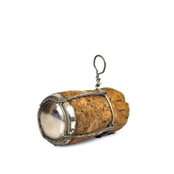 Wine cork isolated on white background closeup shot. — Stock Photo, Image