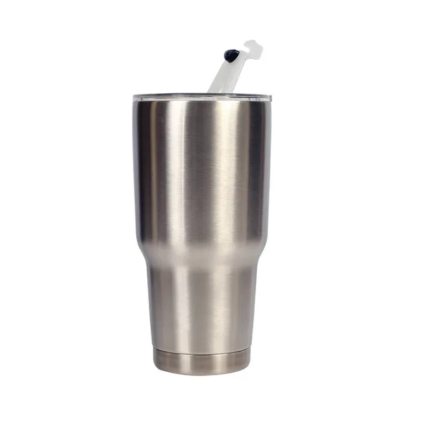 Beyaz arka plan üzerinde soğuk su şişesi