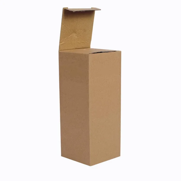 Recycle cardboard storage box isolated on a white background — Stock Photo, Image