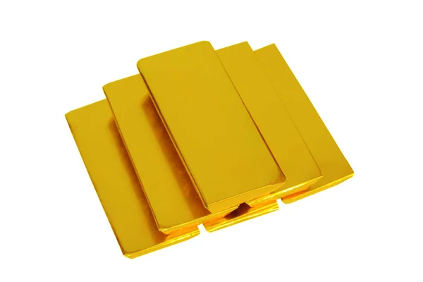 Heap of gold bars isolated on a white background Banking concept