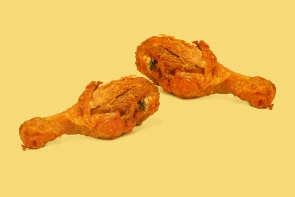 Fire  chicken leg on color background. — Stock Photo, Image