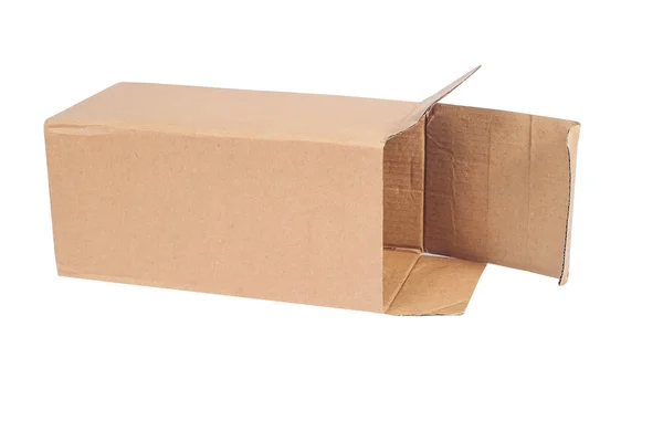 Recycle cardboard storage box isolated on a white background — Stock Photo, Image