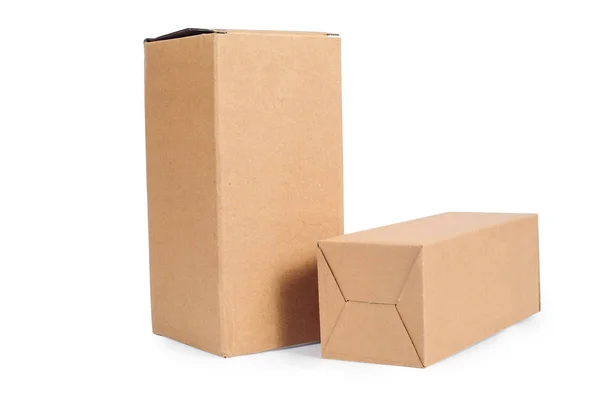 Recycle cardboard storage box isolated on a white background — Stock Photo, Image