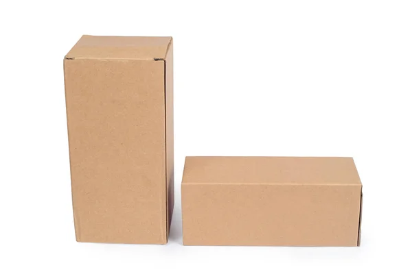 Recycle cardboard storage box isolated on a white background — Stock Photo, Image