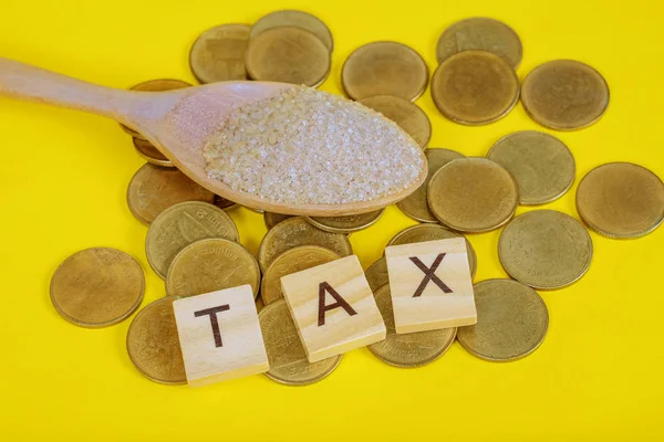 Daň z cukru je daň nebo příplatek určený ke snížení spotřeby o — Stock fotografie