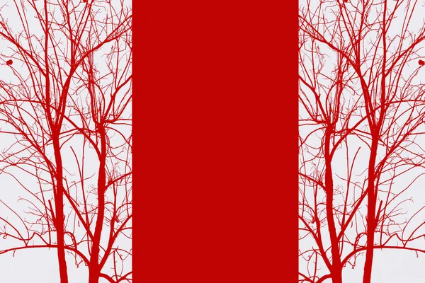 Abstract red dry tree with red background. — Stock Photo, Image