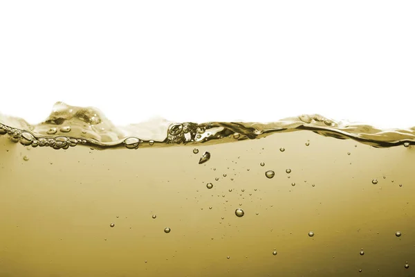 Salpicos de água ou onda de água com bolhas de ar no fundo — Fotografia de Stock