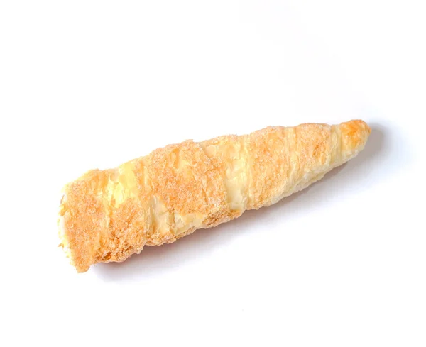 Süße Brotcreme-Rolle auf weißem Hintergrund. — Stockfoto