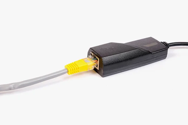 Fast Rj45 Adapter Till Usb Kontakt För Dator Network Tool — Stockfoto