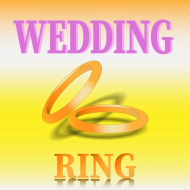 Düğün için altın yüzük poster aşkı konsepti..