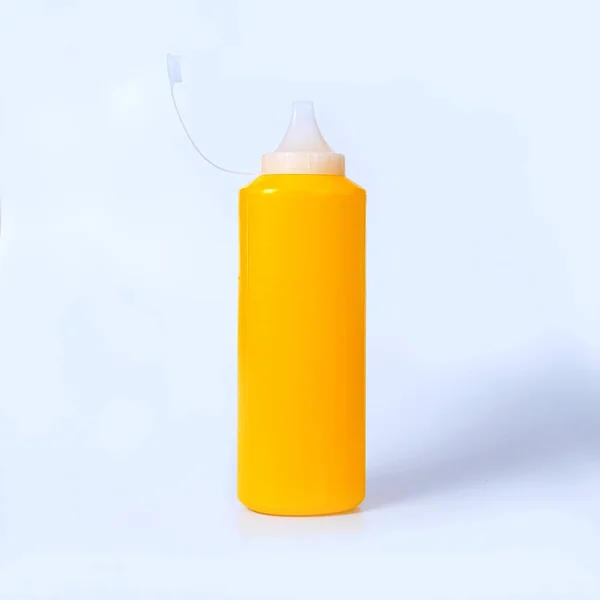 Gele Plastic Fles Achtergrond — Stockfoto
