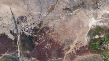 Günbatımında Estuary üzerinde uçuş. Hava Görünümü